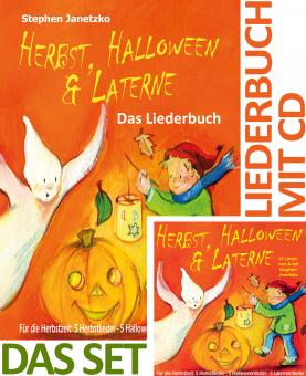 SET LIEDERBUCH inkl. CD Herbst, Halloween & Laterne. Für den Herbst: 5 Herbstlieder - 5 Halloweenlieder - 5 Laternenlieder 