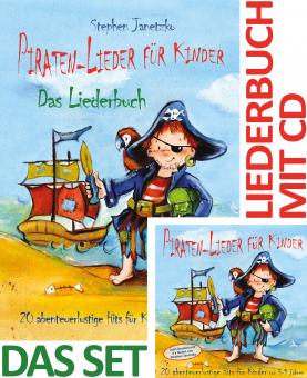 SET LIEDERBUCH inkl. CD Piraten-Lieder für Kinder - 20 abenteuerlustige Lieder 